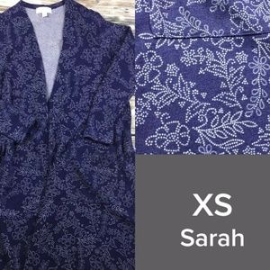 Lularoe XS Sarah Royal Blue Cardigan Floral Print